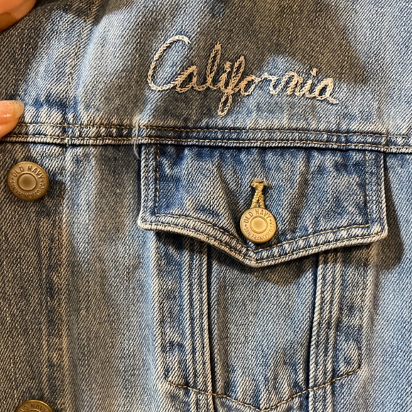 Women XXL Denim Trucker Jean Jacket Embroidered California on Chest - Picture 2 of 7